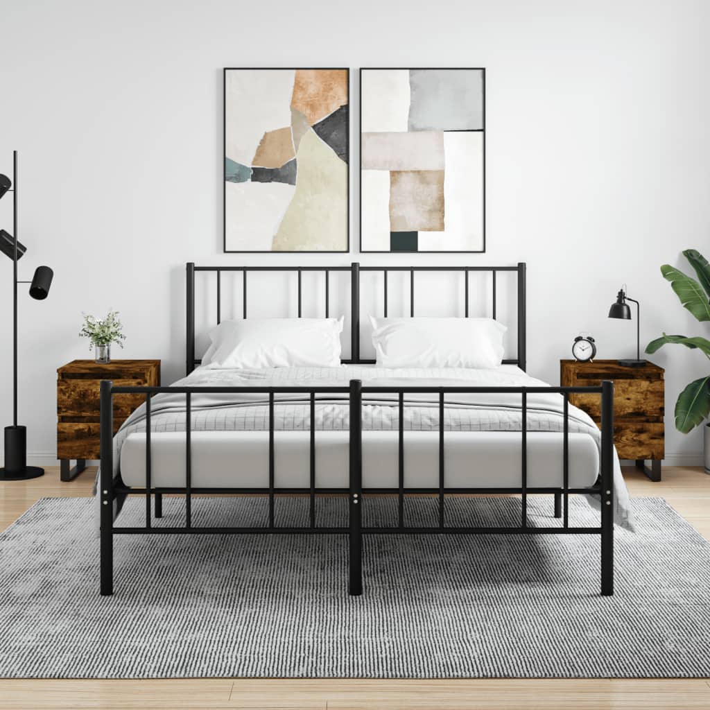 Κομοδίνα 2 τεμ. Καπνιστή Δρυς 40 x 35 x 50 εκ. Επεξεργ. Ξύλο - Pakobazaar