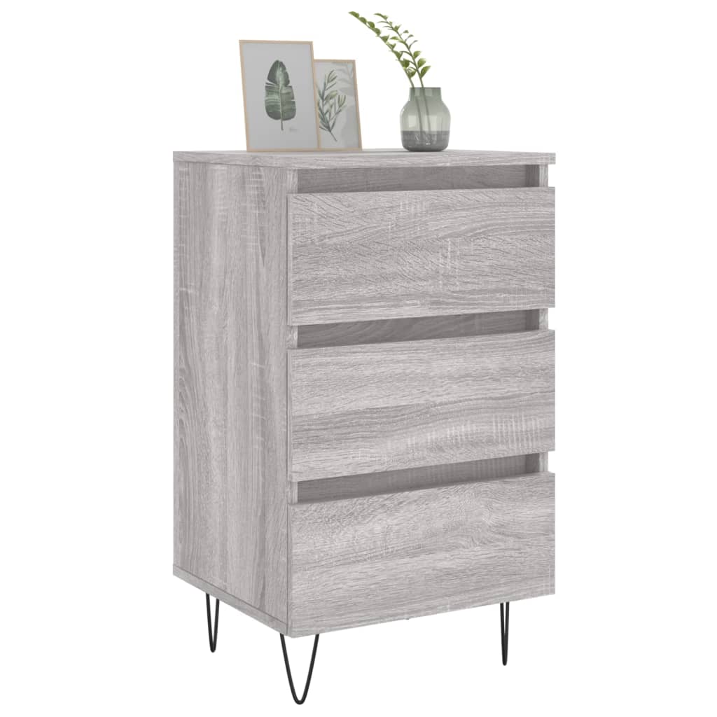 Κομοδίνο Γκρι Sonoma 40 x 35 x 69 εκ. από Επεξεργασμένο Ξύλο