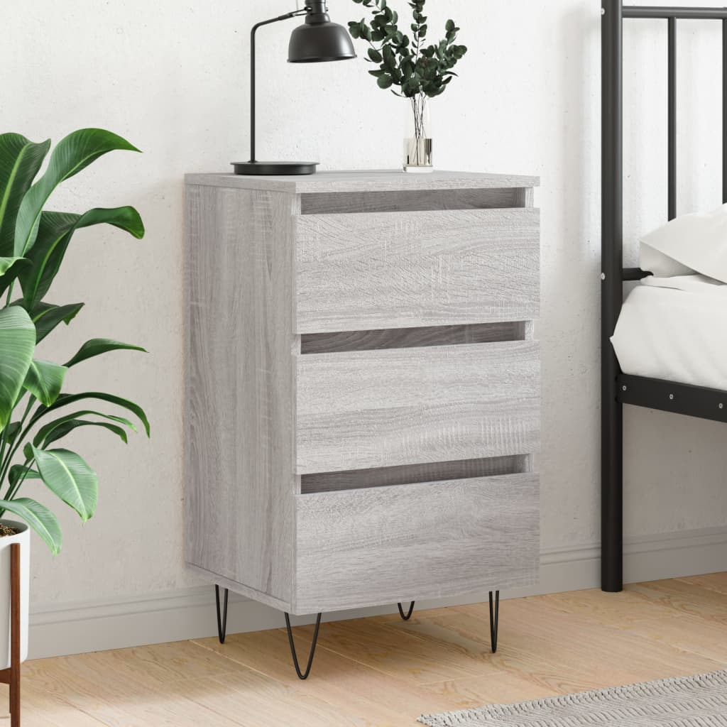 Κομοδίνο Γκρι Sonoma 40 x 35 x 69 εκ. από Επεξεργασμένο Ξύλο