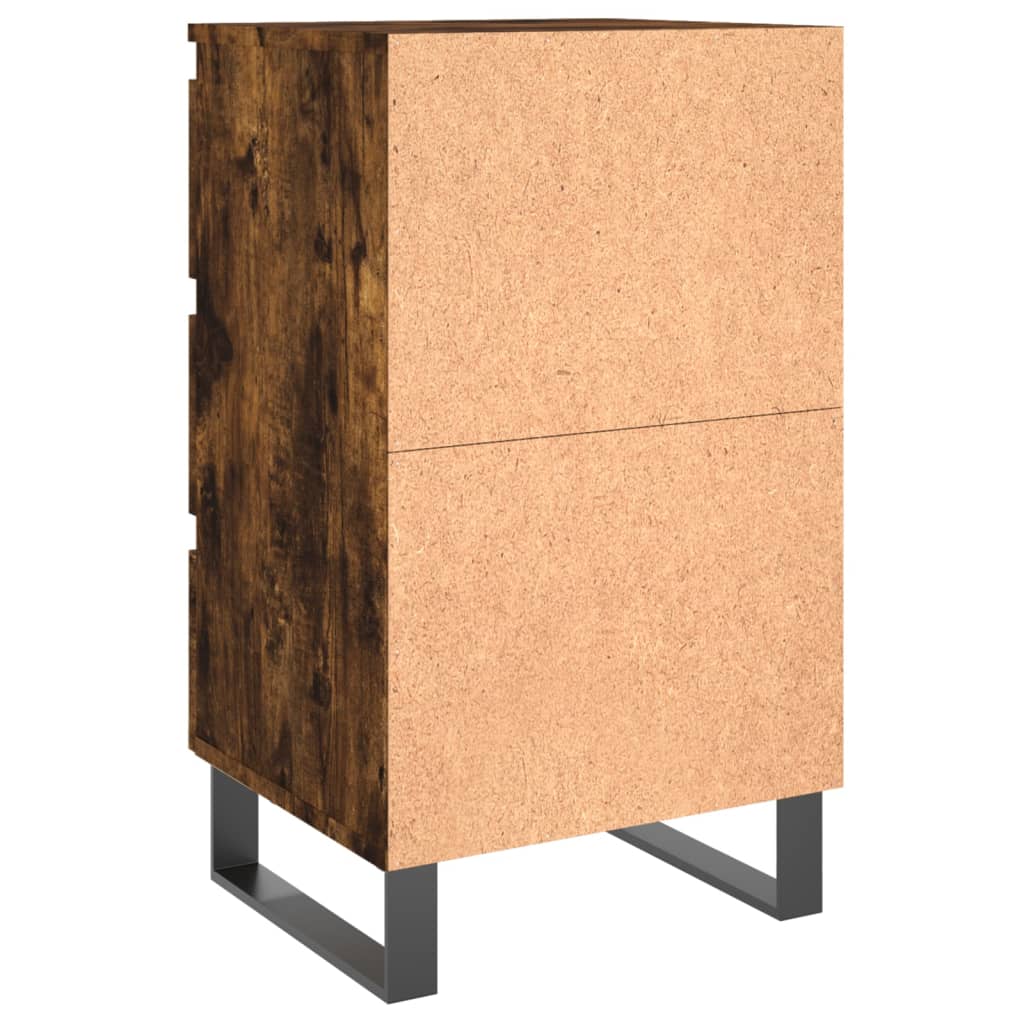 Κομοδίνα 2 τεμ. Καπνιστή Δρυς 40 x 35 x 69 εκ. Επεξεργ. Ξύλο