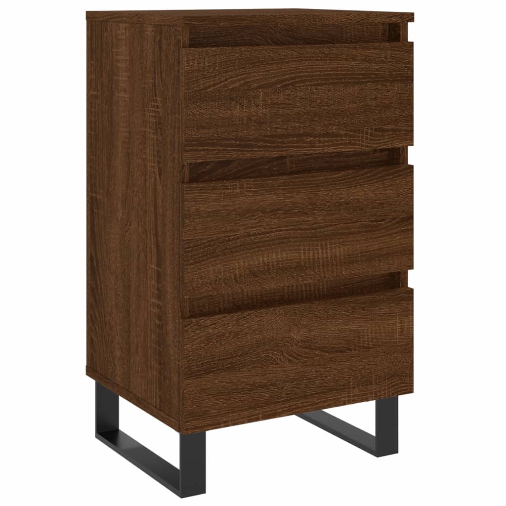 Κομοδίνο Καφέ Δρυς 40 x 35 x 69 εκ. από Επεξεργασμένο Ξύλο