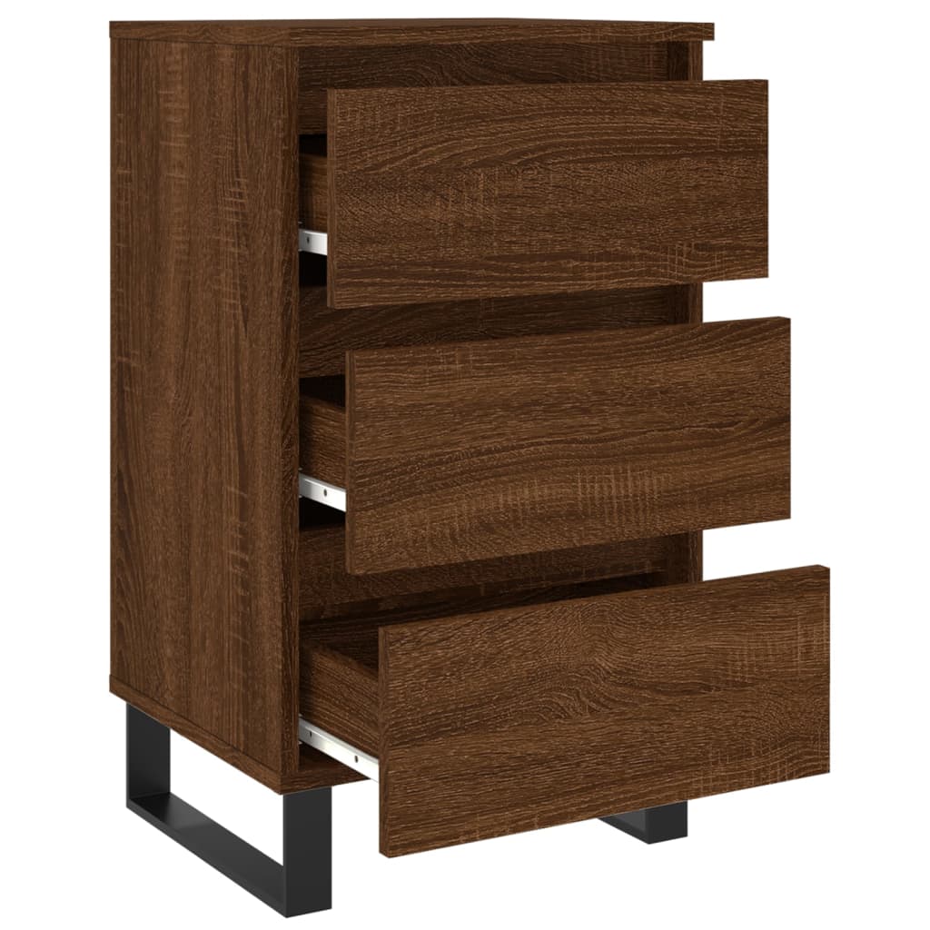 Κομοδίνο Καφέ Δρυς 40 x 35 x 69 εκ. από Επεξεργασμένο Ξύλο