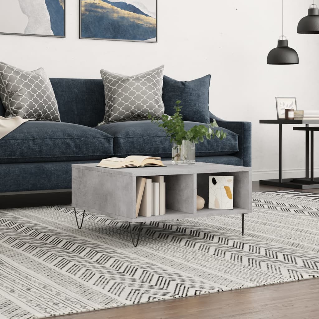 Τραπεζάκι Σαλονιού Γκρι Σκυρ. 60x60x30 εκ. Επεξεργασμένο Ξύλο - Pakobazaar