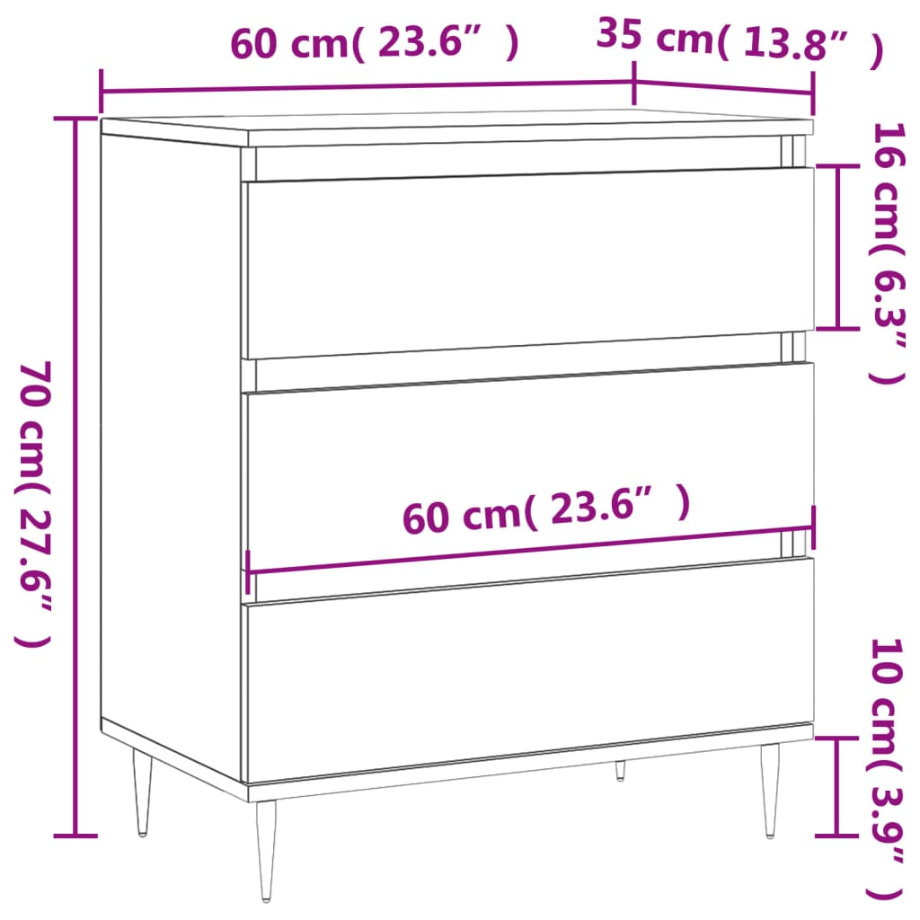 Ντουλάπι Γκρι Σκυροδέματος 60x35x70 εκ. Επεξεργασμένο Ξύλο