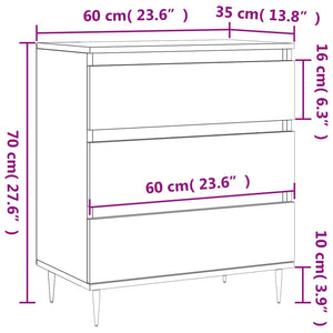 Ντουλάπι Γκρι Σκυροδέματος 60x35x70 εκ. Επεξεργασμένο Ξύλο