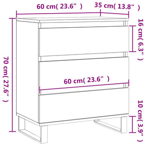 Ντουλάπι Γκρι Sonoma 60x35x70 εκ. από Επεξεργασμένο Ξύλο - Pakobazaar