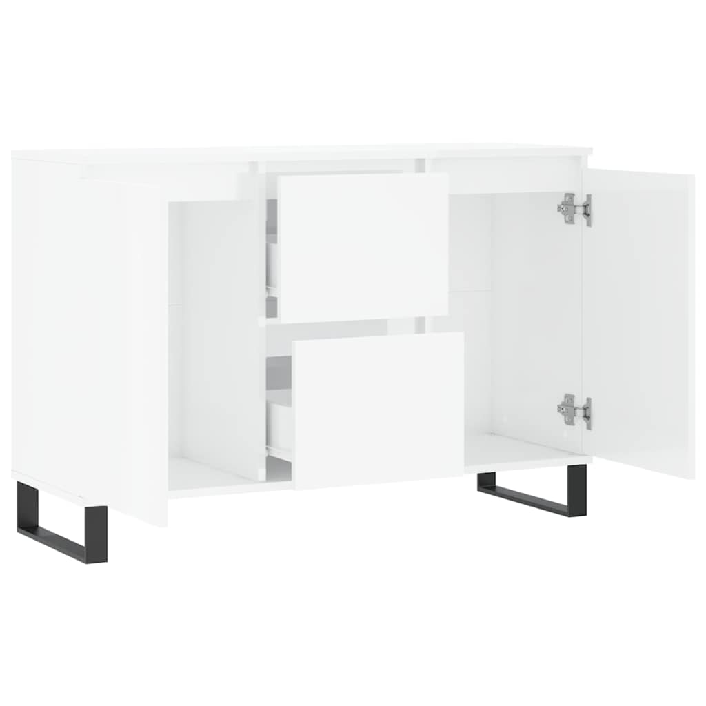 Ντουλάπι Γυαλιστερό Λευκό 101,5x35x70 εκ. από Επεξεργασμένο Ξύλο - Pakobazaar