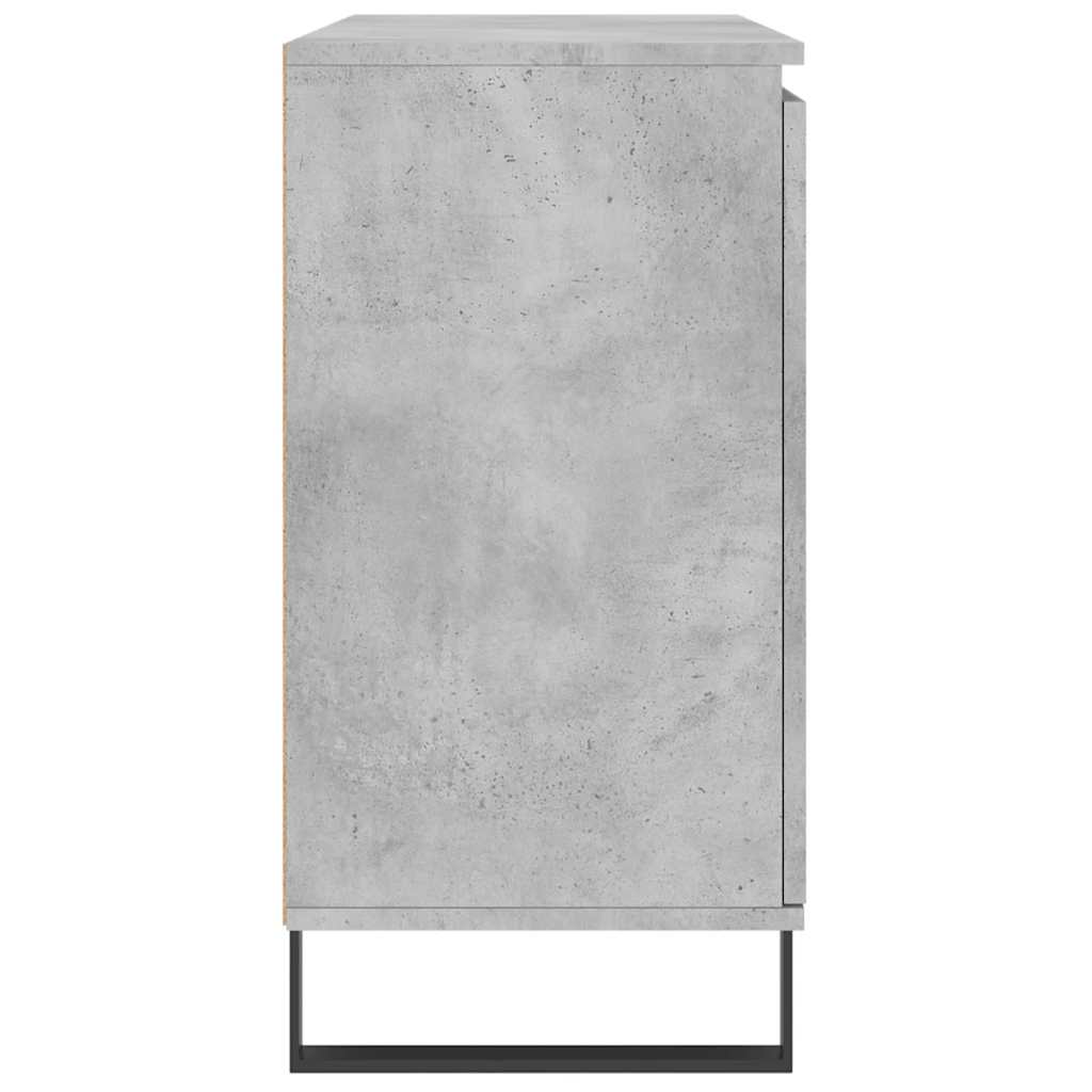 Μπουφές Γκρι Σκυροδέματος 101,5x35x70 εκ. από Επεξεργασμένο Ξύλο