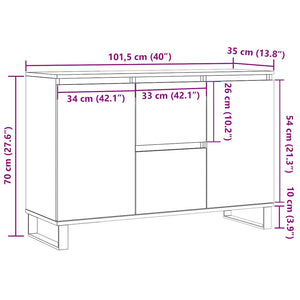 Μπουφές Γκρι Sonoma 101,5 x 35 x 70 εκ. από Επεξεργασμένο Ξύλο - Pakobazaar