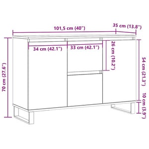 Μπουφές Καφέ Δρυς 101,5 x 35 x 70 εκ. από Επεξεργασμένο Ξύλο