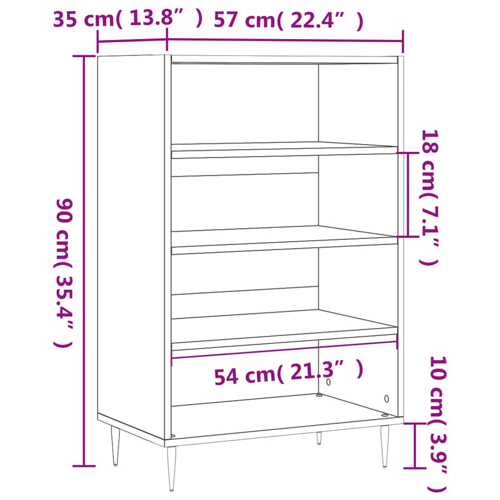 Ραφιέρα Καπνιστή Δρυς 57 x 35 x 90 από Επεξεργασμένο Ξύλο