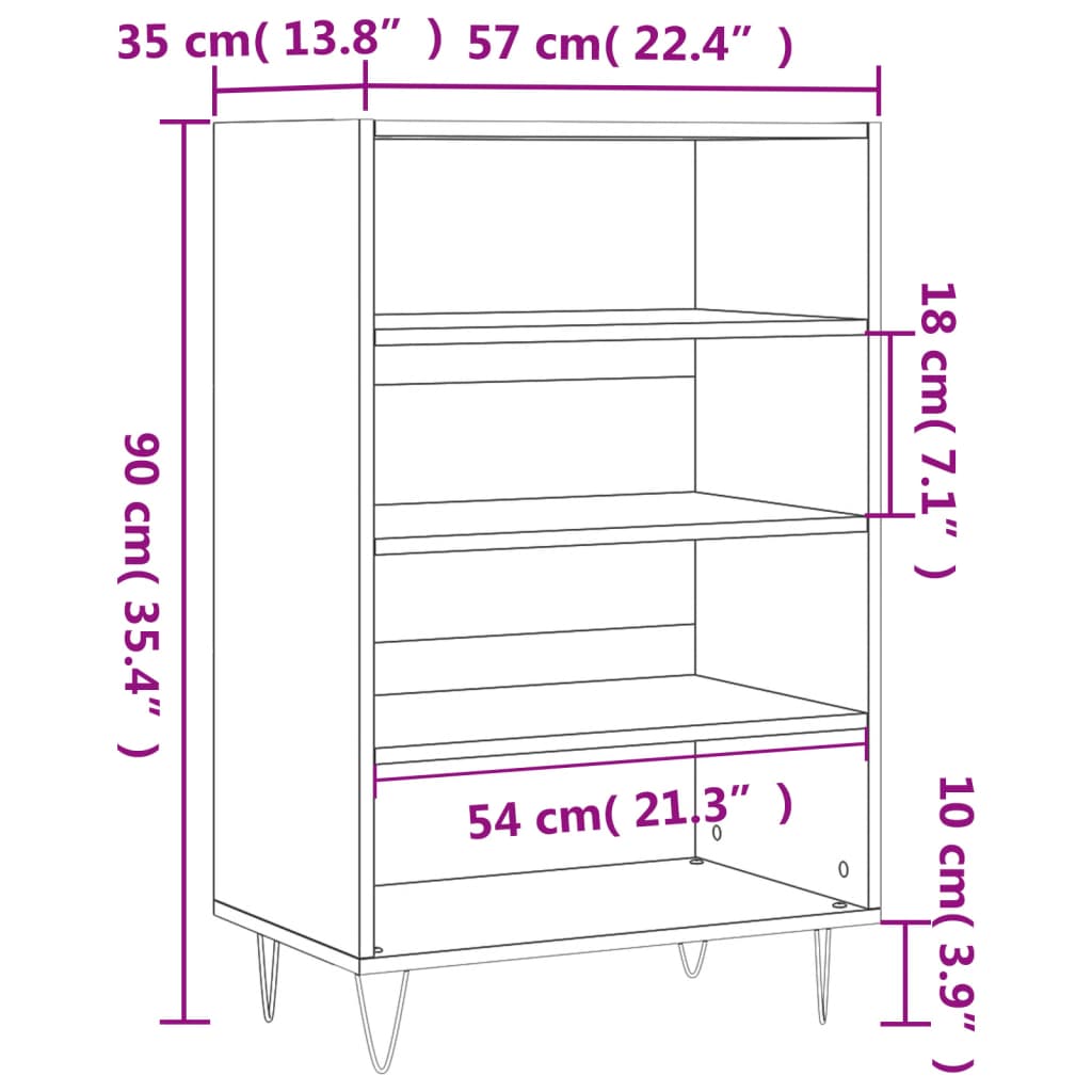 Ραφιέρα Sonoma Δρυς 57 x 35 x 90 από Επεξεργασμένο Ξύλο