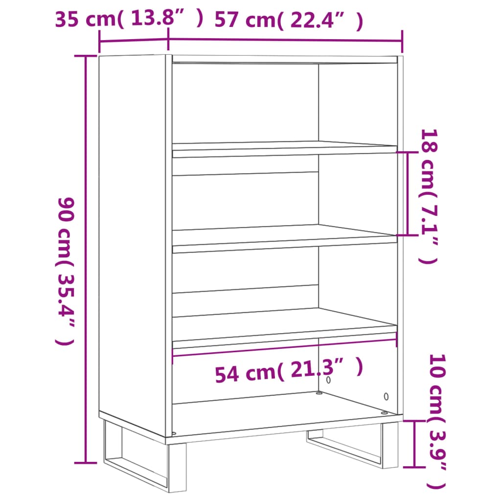 Ραφιέρα Sonoma Δρυς 57 x 35 x 90 από Επεξεργασμένο Ξύλο