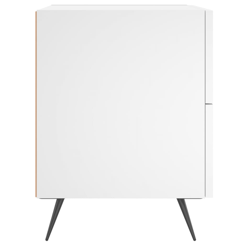 Κομοδίνο Λευκό 40 x 35 x 47,5 εκ. από Επεξεργασμένο Ξύλο