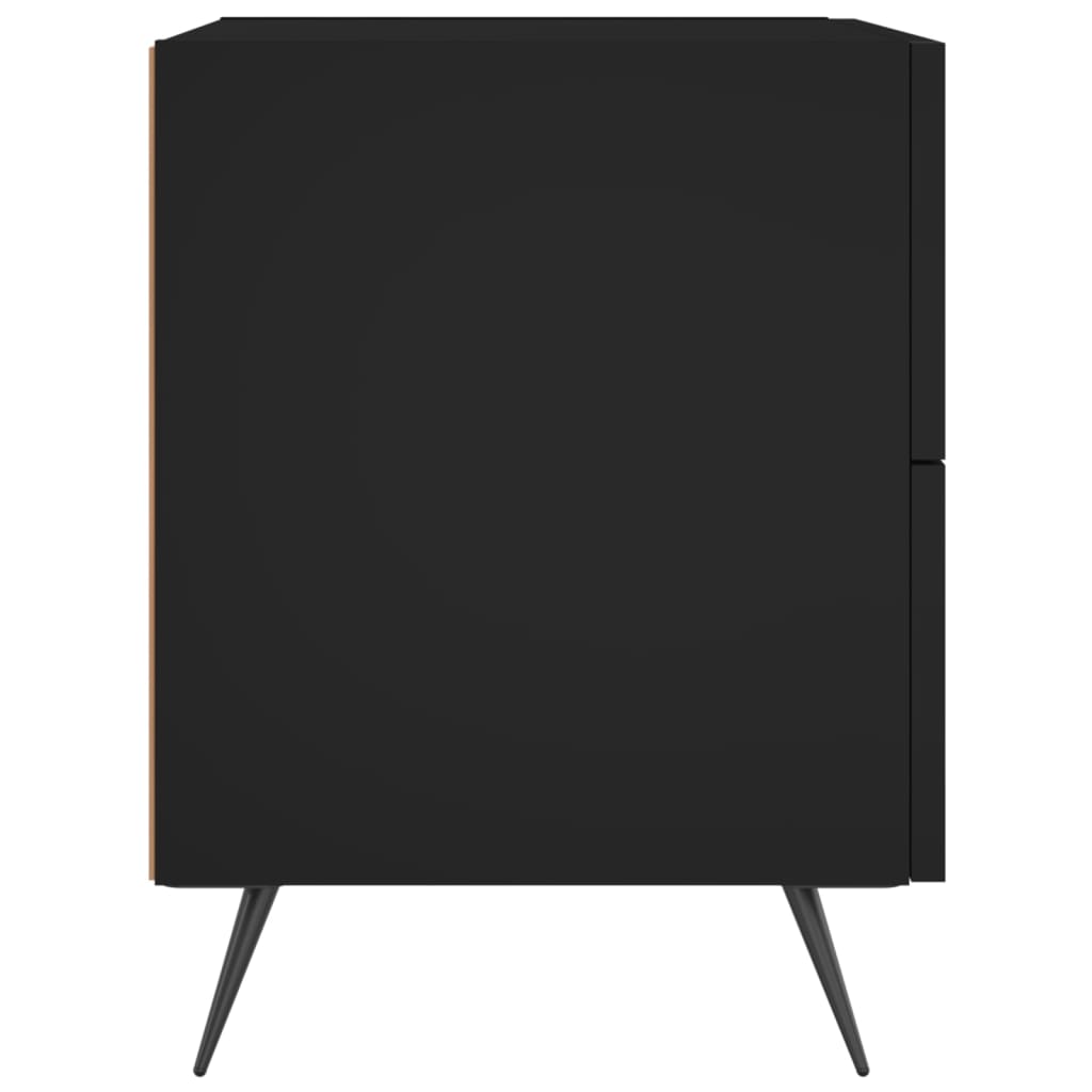 Κομοδίνο Μαύρο 40 x 35 x 47,5 εκ. από Επεξεργασμένο Ξύλο
