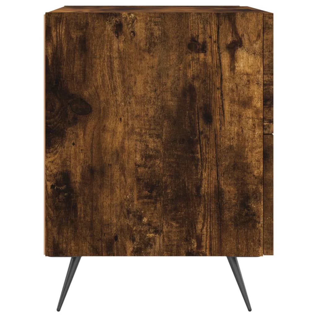 Κομοδίνα 2 τεμ. Καπνιστή Δρυς 40 x 35 x 47,5 εκ. Επεξεργ. Ξύλο