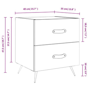 Κομοδίνο Γκρι Sonoma 40 x 35 x 47,5 εκ. από Επεξεργασμένο Ξύλο - Pakobazaar