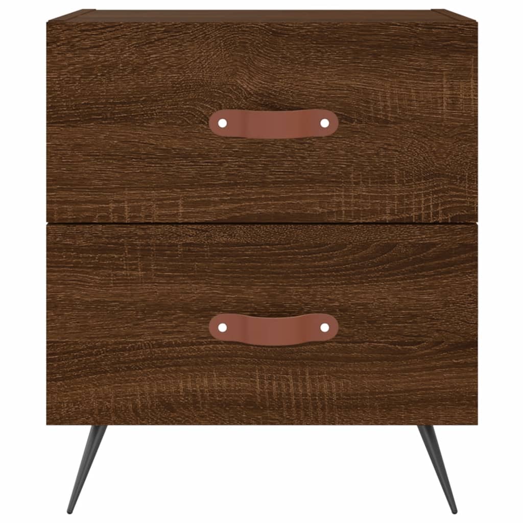 Κομοδίνο Καφέ Δρυς 40 x 35 x 47,5 εκ. από Επεξεργ. Ξύλο