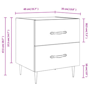 Κομοδίνο Λευκό 40 x 35 x 47,5 εκ. από Επεξεργασμένο Ξύλο