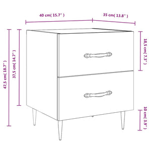 Κομοδίνο Γκρι Sonoma 40 x 35 x 47,5 εκ. από Επεξεργασμένο Ξύλο