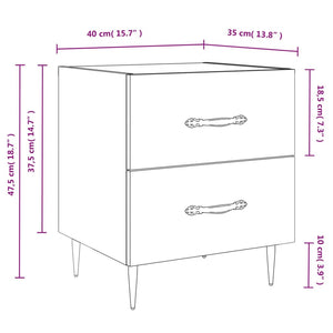 Κομοδίνο Καφέ Δρυς 40 x 35 x 47,5 εκ. από Επεξεργ. Ξύλο