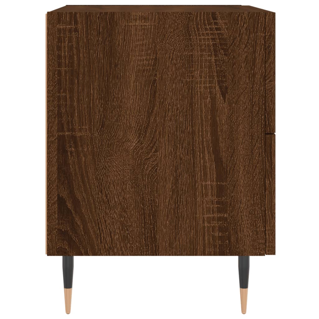 Κομοδίνο Καφέ Δρυς 40 x 35 x 47,5 εκ. από Επεξεργ. Ξύλο