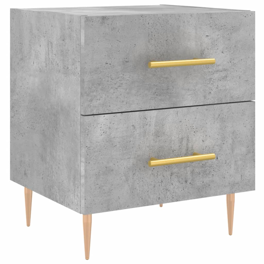 Κομοδίνα 2 τεμ. Γκρι Σκυροδεμ. 40 x 35 x 47,5 εκ. Επεξεργ. Ξύλο
