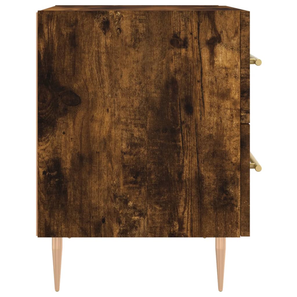 Κομοδίνα 2 τεμ. Καπνιστή Δρυς 40 x 35 x 47,5 εκ. Επεξεργ. Ξύλο