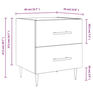 Κομοδίνο Γκρι Sonoma 40 x 35 x 47,5 εκ. από Επεξεργασμένο Ξύλο