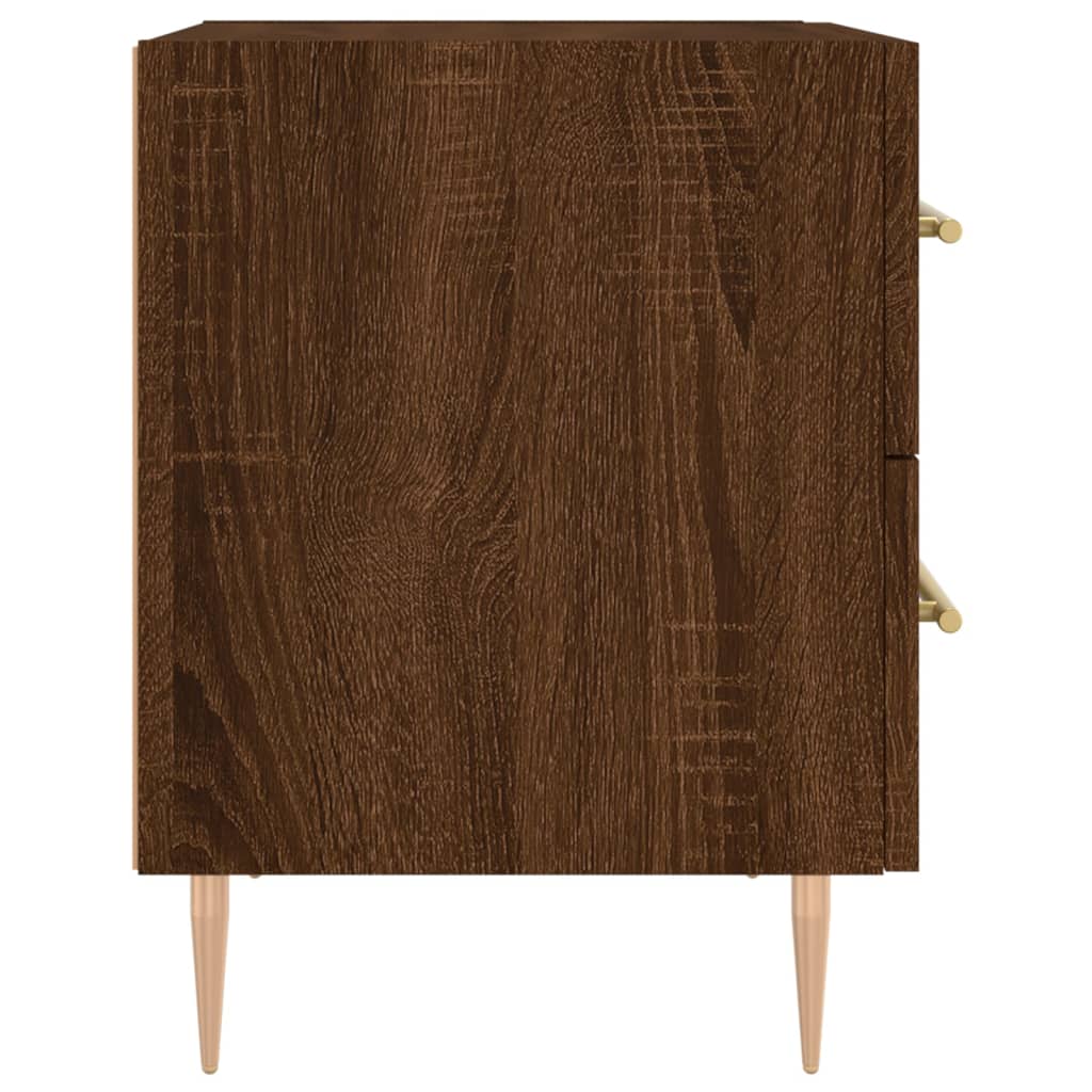 Κομοδίνο Καφέ Δρυς 40 x 35 x 47,5 εκ. από Επεξεργ. Ξύλο