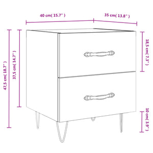 Κομοδίνο Μαύρο 40 x 35 x 47,5 εκ. από Επεξεργασμένο Ξύλο - Pakobazaar