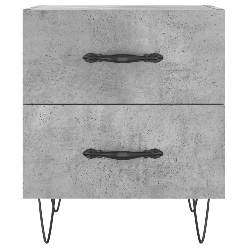 Κομοδίνα 2 τεμ. Γκρι Σκυροδεμ. 40 x 35 x 47,5 εκ. Επεξεργ. Ξύλο