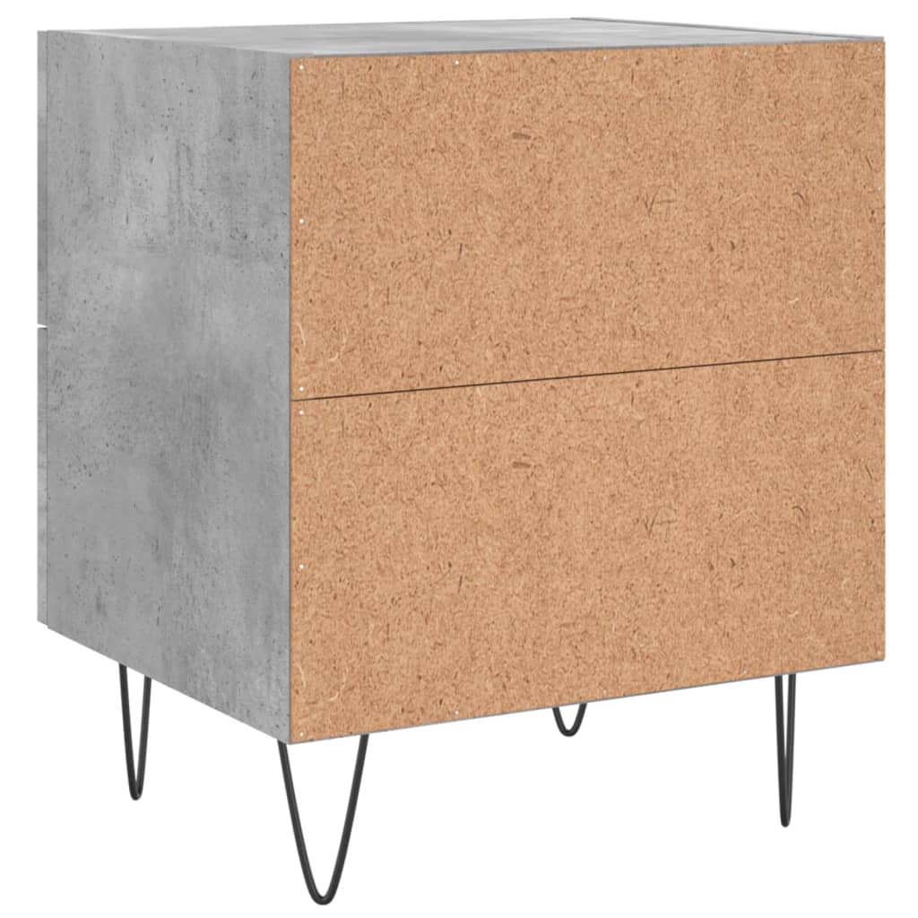 Κομοδίνα 2 τεμ. Γκρι Σκυροδεμ. 40 x 35 x 47,5 εκ. Επεξεργ. Ξύλο