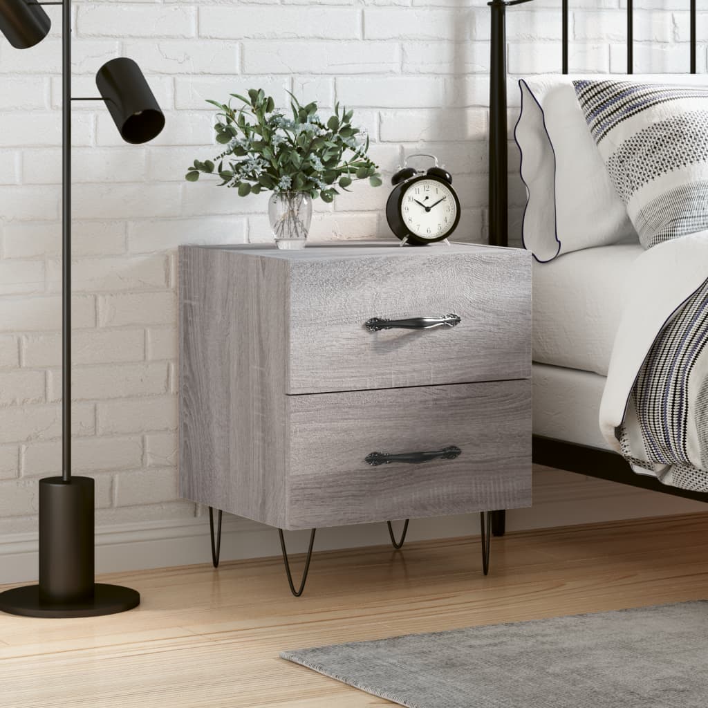 Κομοδίνο Γκρι Sonoma 40 x 35 x 47,5 εκ. από Επεξεργασμένο Ξύλο - Pakobazaar