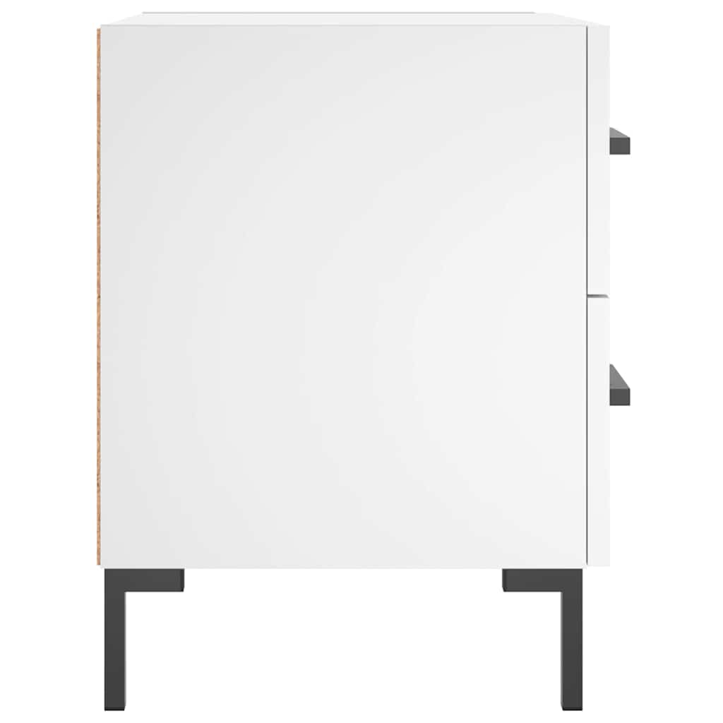 Κομοδίνα 2 τεμ. Λευκά 40 x 35 x 47,5 εκ. από Επεξεργασμένο Ξύλο