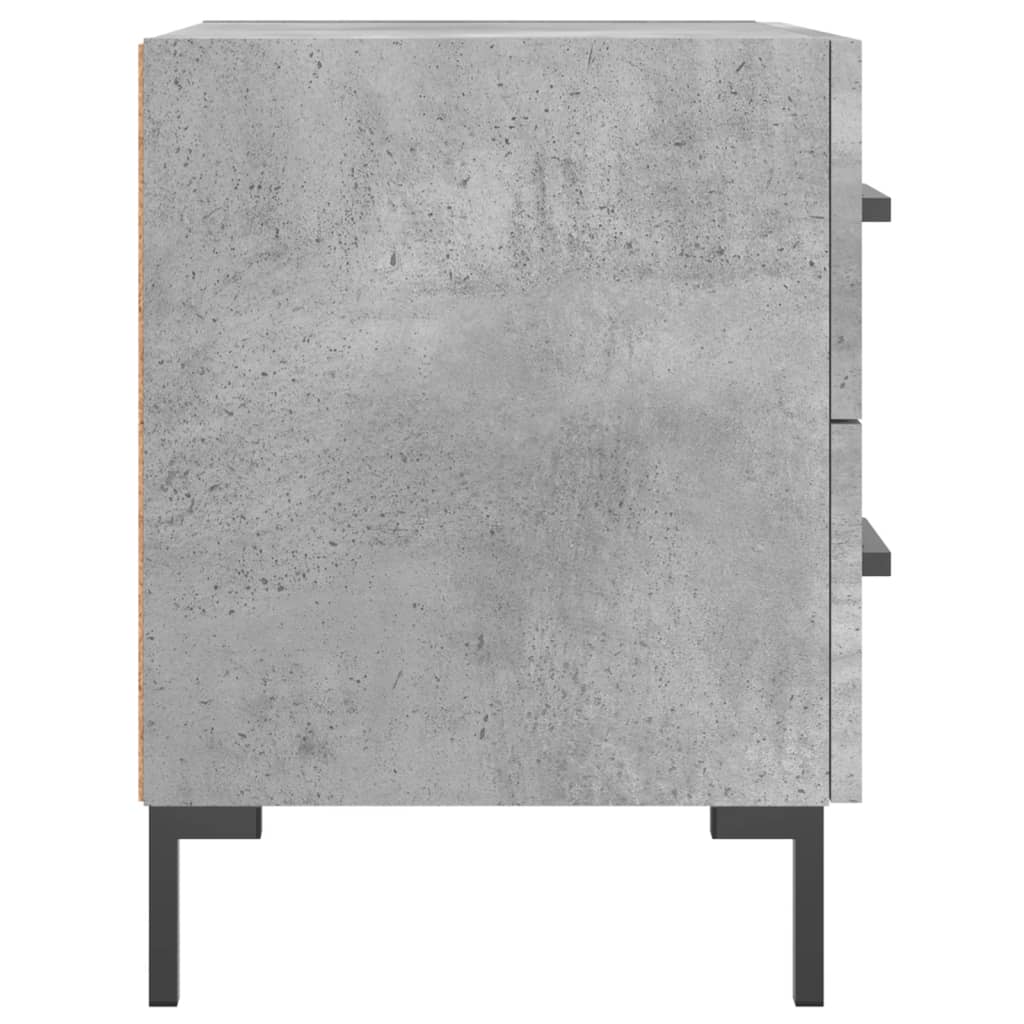 Κομοδίνα 2 τεμ. Γκρι Σκυροδεμ. 40 x 35 x 47,5 εκ. Επεξεργ. Ξύλο