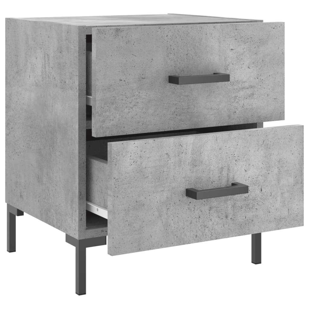 Κομοδίνα 2 τεμ. Γκρι Σκυροδεμ. 40 x 35 x 47,5 εκ. Επεξεργ. Ξύλο