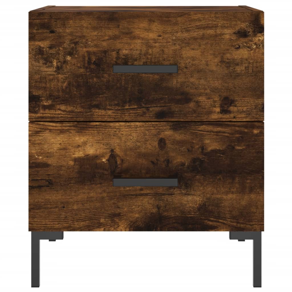 Κομοδίνα 2 τεμ. Καπνιστή Δρυς 40 x 35 x 47,5 εκ. Επεξεργ. Ξύλο