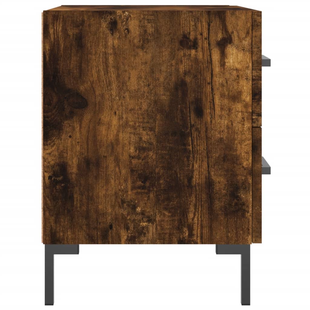 Κομοδίνα 2 τεμ. Καπνιστή Δρυς 40 x 35 x 47,5 εκ. Επεξεργ. Ξύλο
