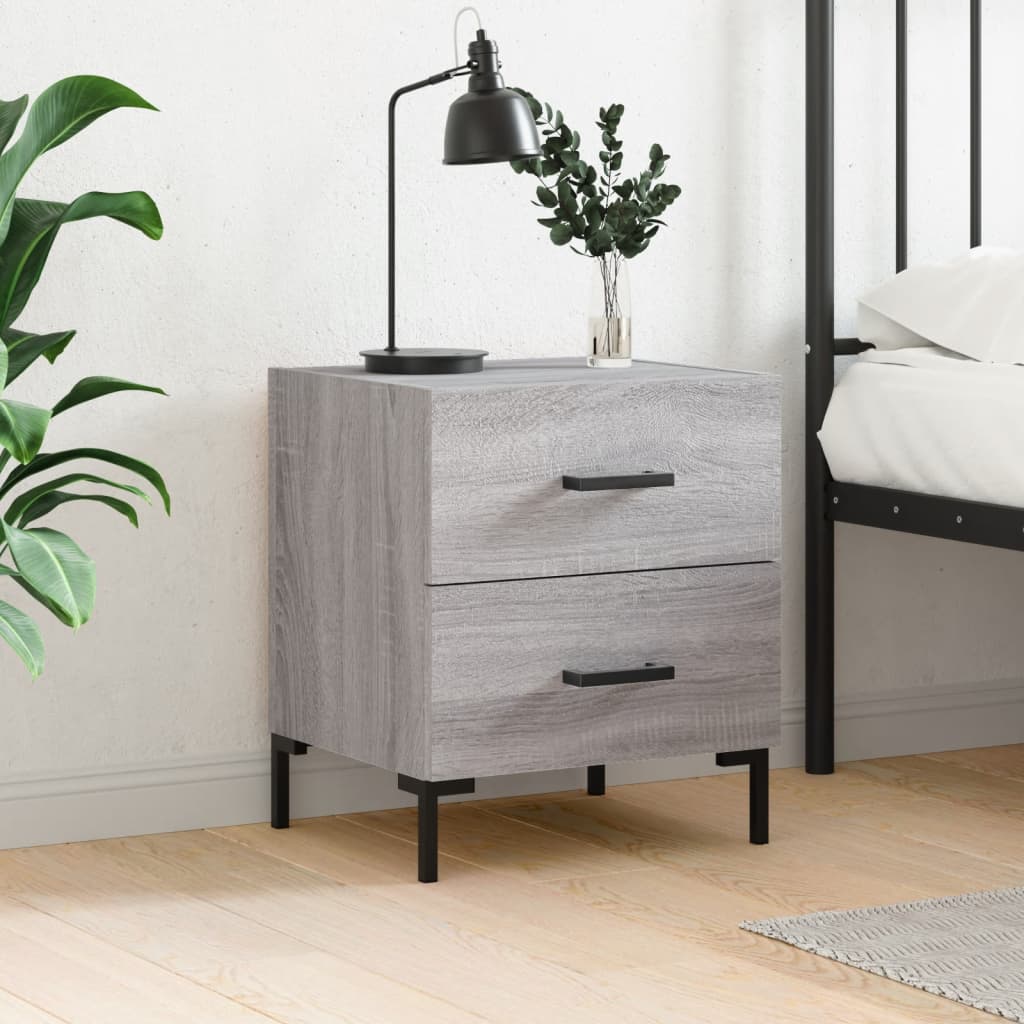 Κομοδίνο Γκρι Sonoma 40 x 35 x 47,5 εκ. από Επεξεργασμένο Ξύλο