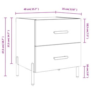 Κομοδίνο Λευκό 40 x 35 x 47,5 εκ. από Επεξεργασμένο Ξύλο