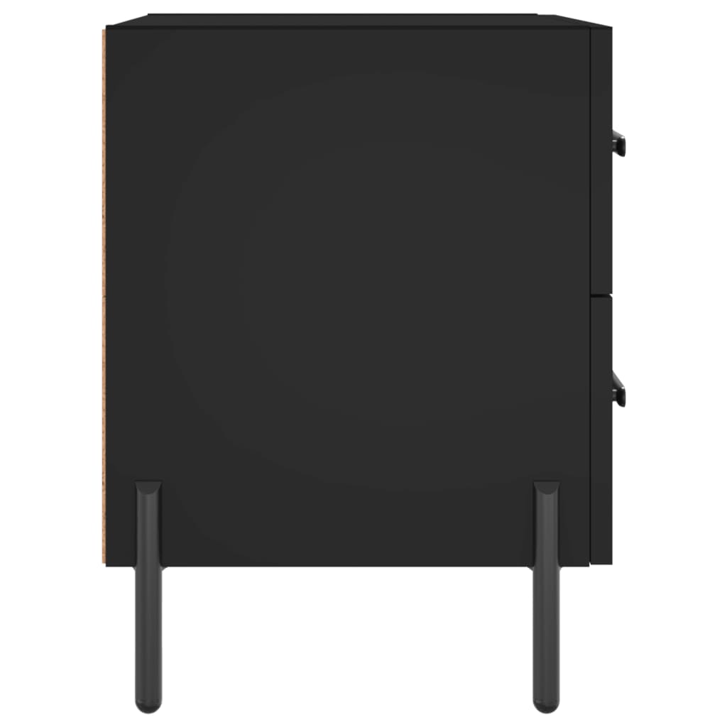 Κομοδίνο Μαύρο 40 x 35 x 47,5 εκ. από Επεξεργασμένο Ξύλο