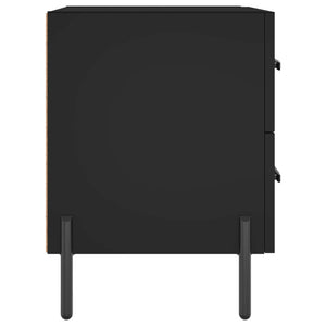 Κομοδίνο Μαύρο 40 x 35 x 47,5 εκ. από Επεξεργασμένο Ξύλο