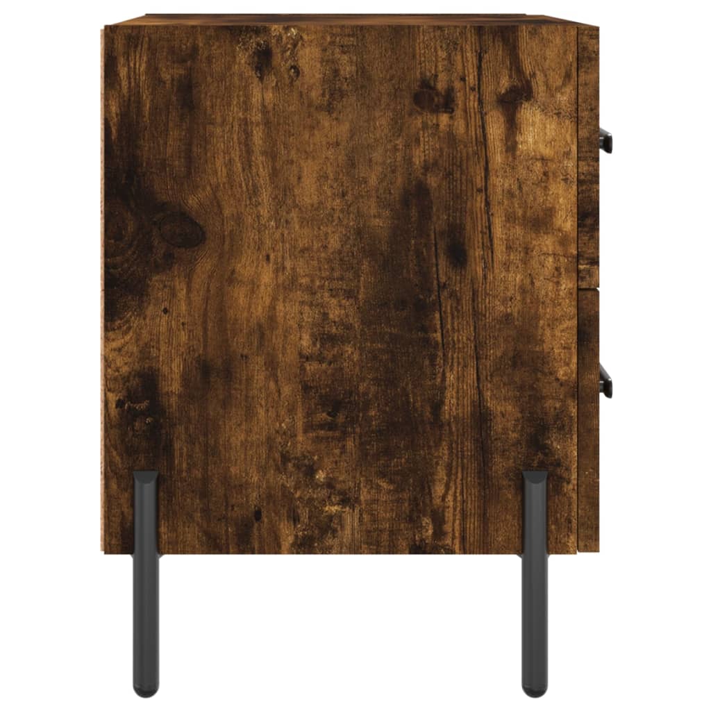 Κομοδίνα 2 τεμ. Καπνιστή Δρυς 40 x 35 x 47,5 εκ. Επεξεργ. Ξύλο