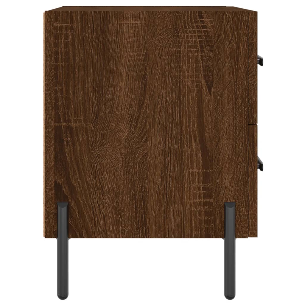 Κομοδίνο Καφέ Δρυς 40 x 35 x 47,5 εκ. από Επεξεργ. Ξύλο
