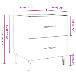 Κομοδίνο Γκρι Sonoma 40 x 35 x 47,5 εκ. από Επεξεργασμένο Ξύλο