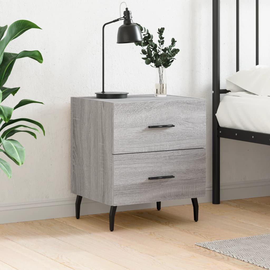 Κομοδίνο Γκρι Sonoma 40 x 35 x 47,5 εκ. από Επεξεργασμένο Ξύλο