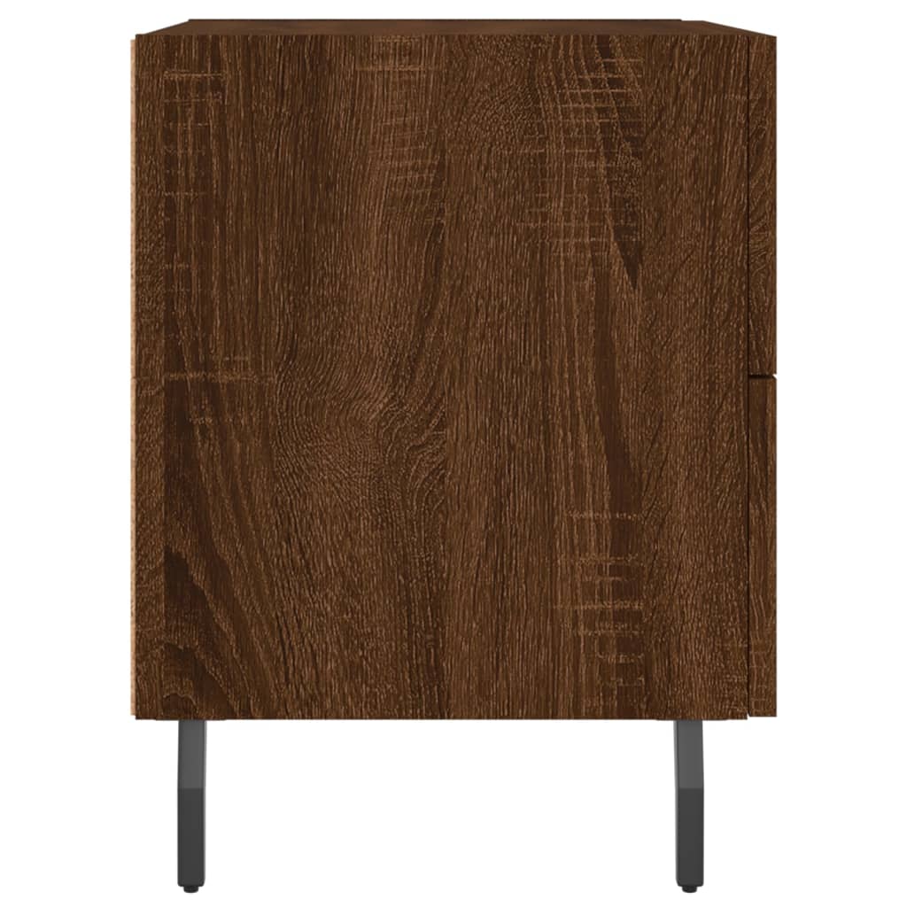 Κομοδίνα 2 τεμ. Καφέ Δρυς 40 x 35 x 47,5 εκ. από Επεξεργ. Ξύλο