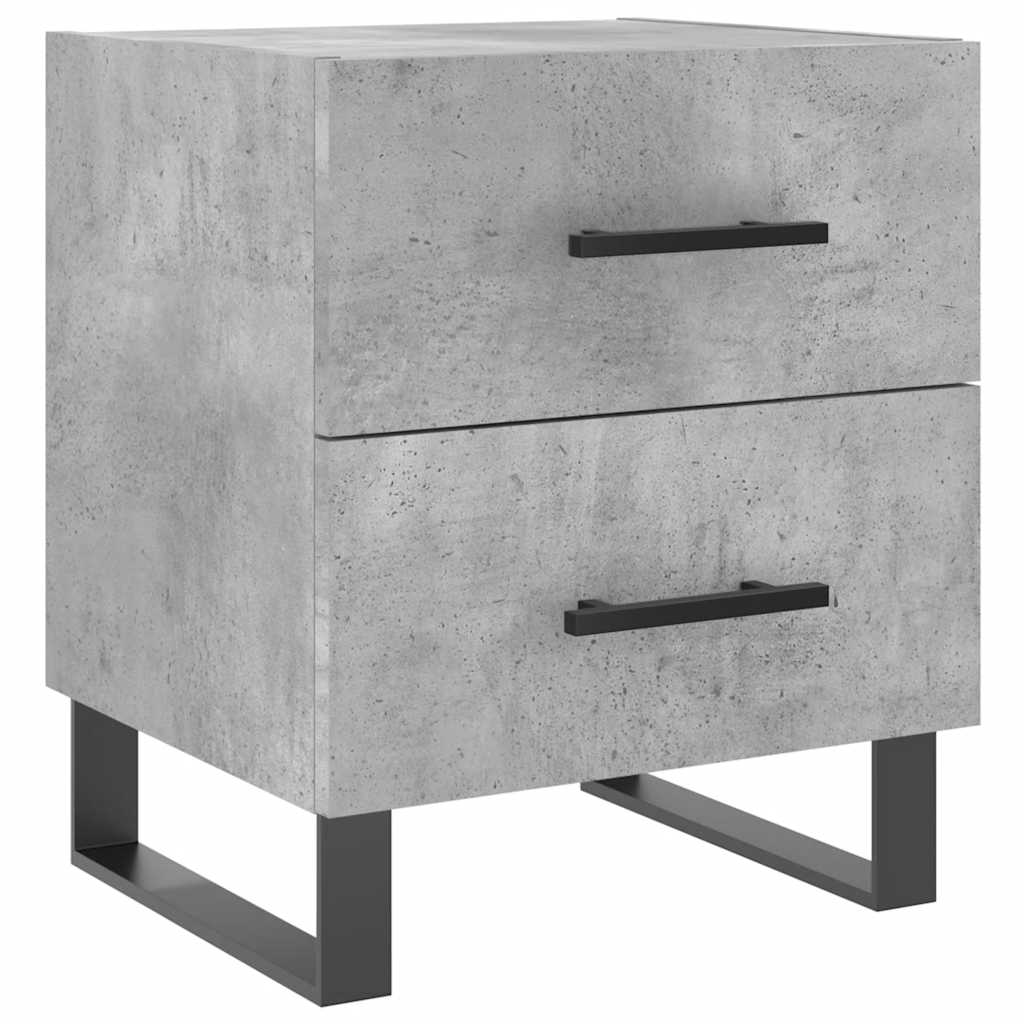Κομοδίνα 2 τεμ. Γκρι Σκυροδεμ. 40 x 35 x 47,5 εκ. Επεξεργ. Ξύλο