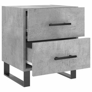 Κομοδίνα 2 τεμ. Γκρι Σκυροδεμ. 40 x 35 x 47,5 εκ. Επεξεργ. Ξύλο
